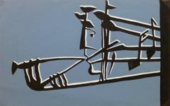 Astratto francese - Nero, bianco e blu