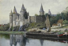 French Watercolor - Waterfront Castle