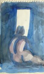 French Watercolor - Blue Nude