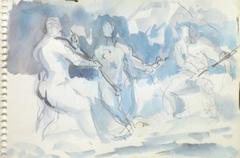 French Watercolor - The Brawl
