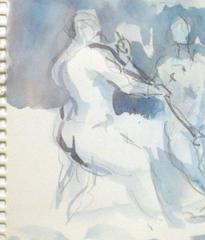 French Watercolor - The Brawl