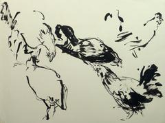 French Ink Wash - Les Poules