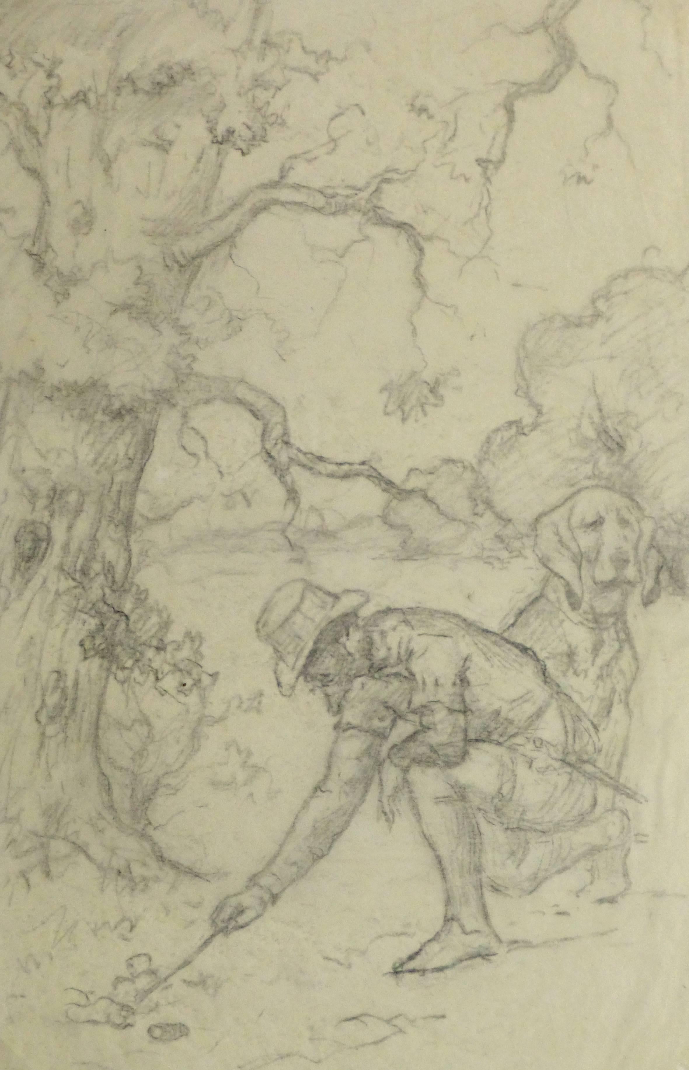 French Pencil Drawing - The Tracker