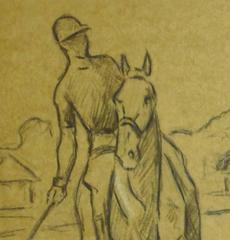 French Pencil Drawing - Polo Player