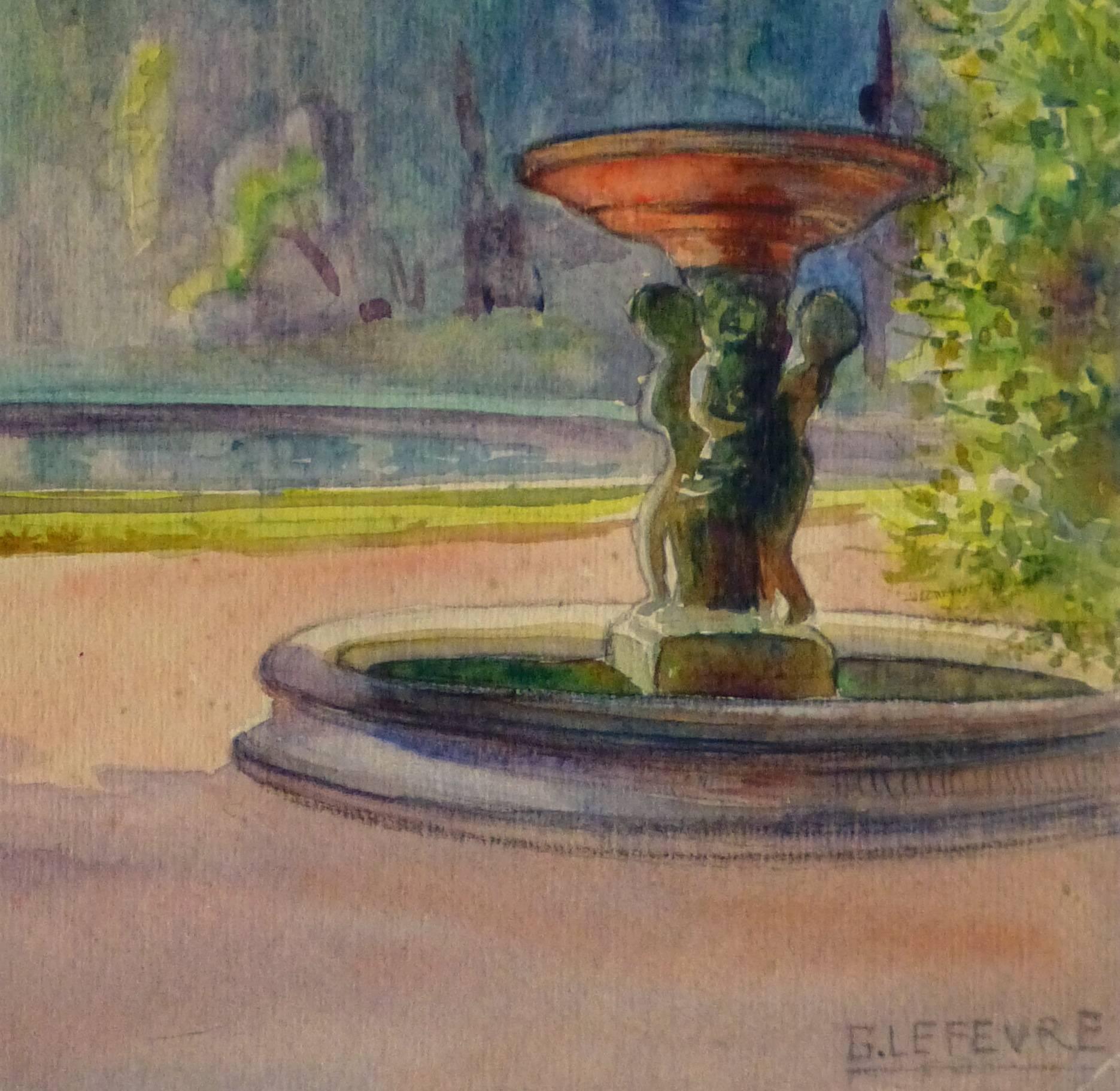 French Watercolor - Versailles Fountain - Art by Unknown