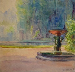 French Watercolor - Versailles Fountain