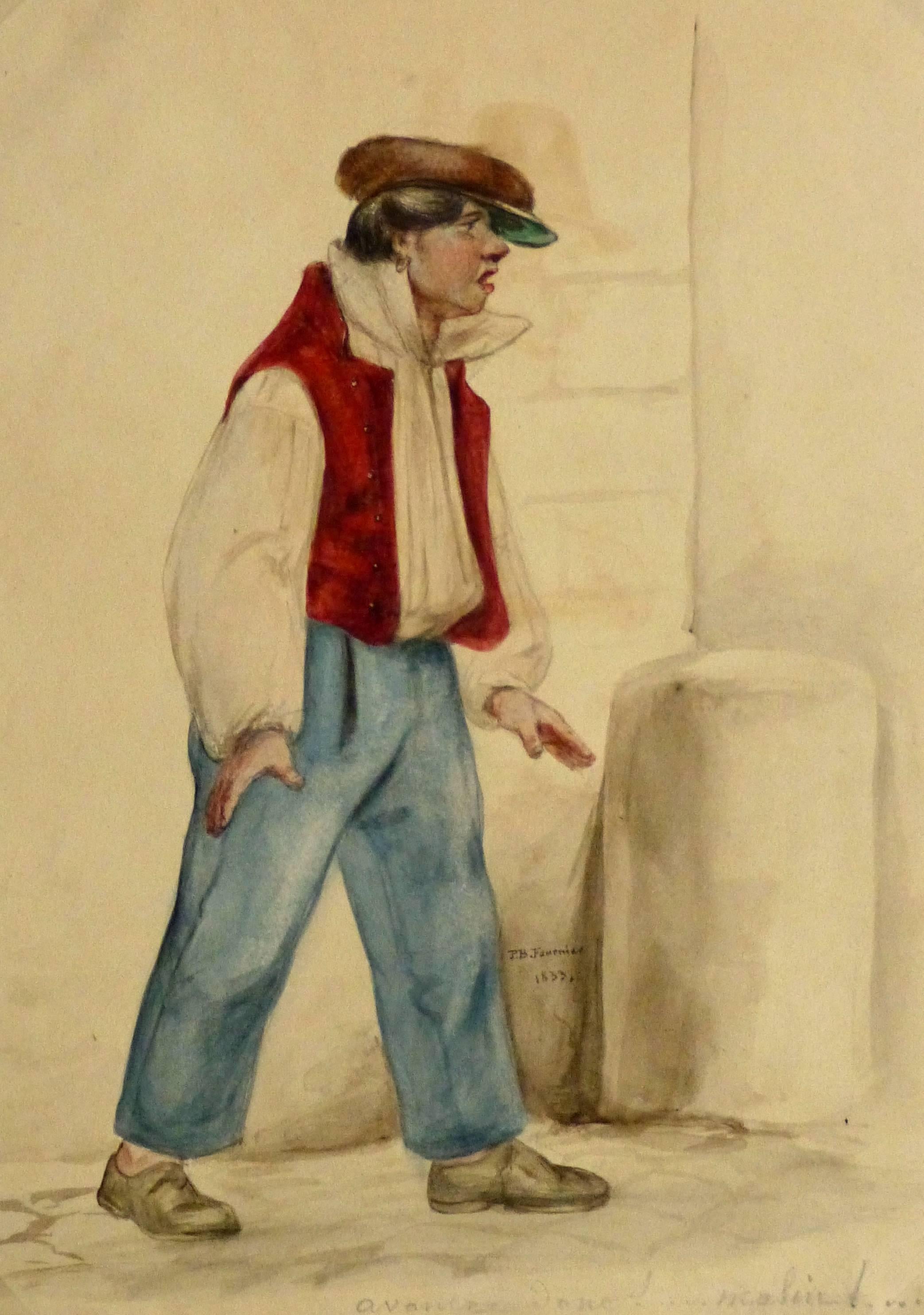Unknown Portrait - French Watercolor