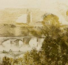 French Lithograph - Quai Malaquais