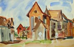 French Watercolor - Tropical Village