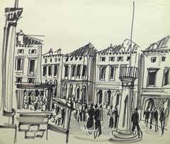 French Ink Drawing - Busy Streets