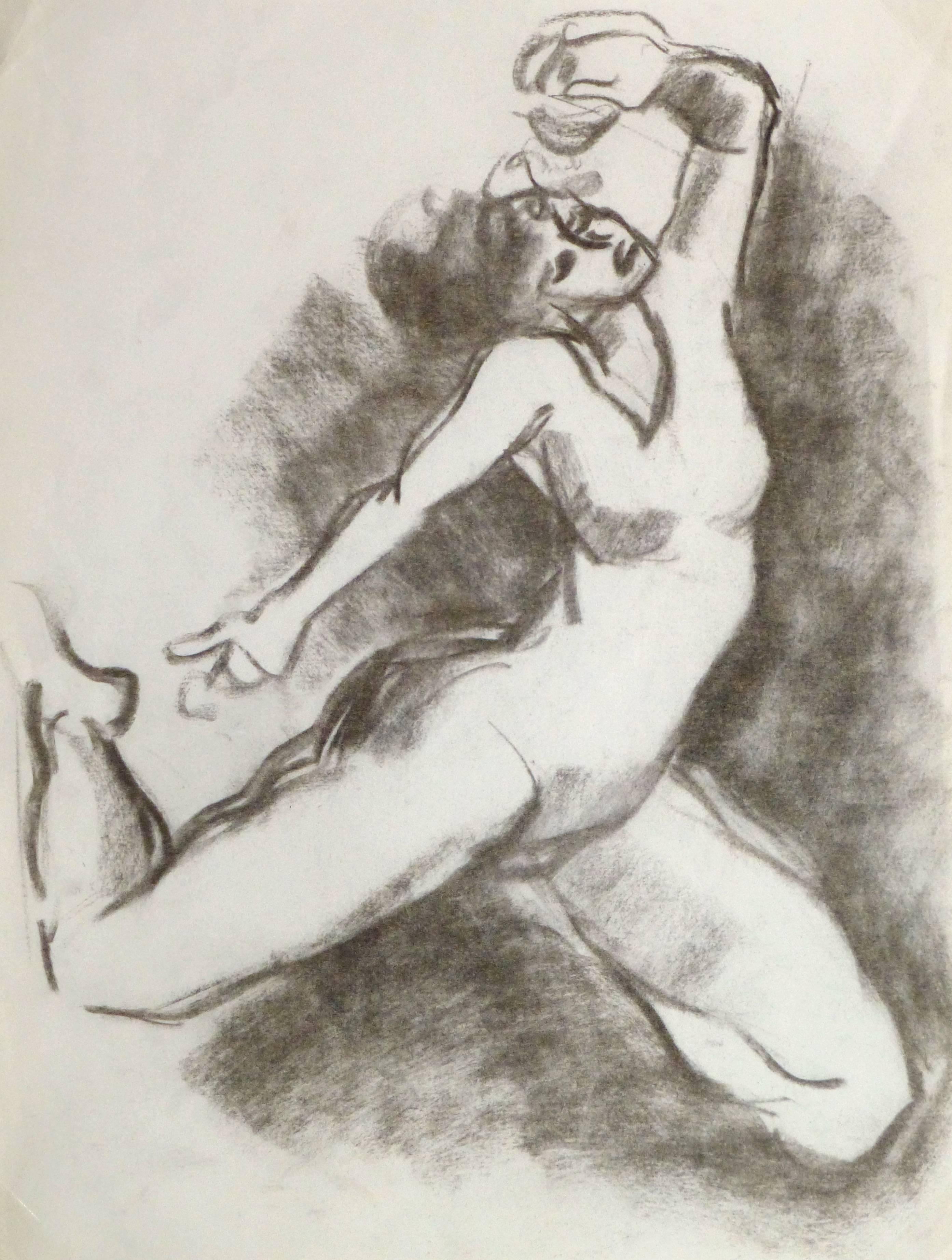 Unknown Figurative Art - Charcoal Drawing - The Dancer