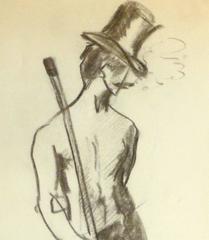 Charcoal Drawing - Dapper Nude
