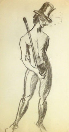 Charcoal Drawing - Dapper Nude