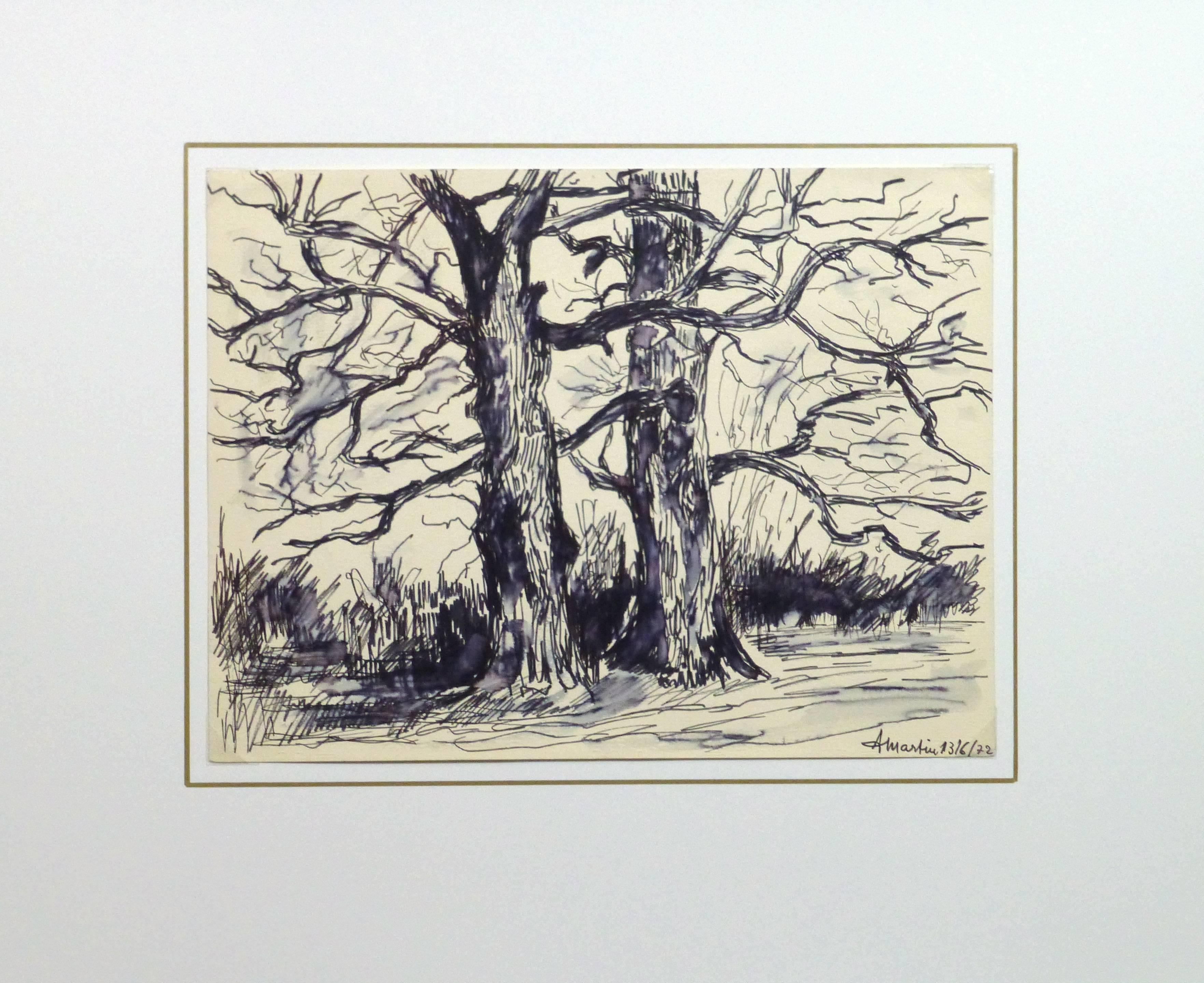 pen and ink tree