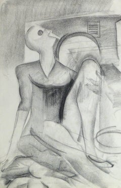 Vintage Abstract Pencil Figure