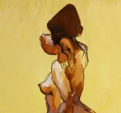 Watercolor and Ink Nude - Beauty