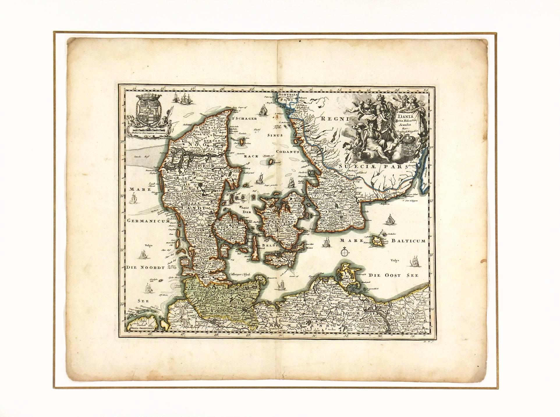 Karte von Dänemark  1724 (Beige), Print, von Unknown