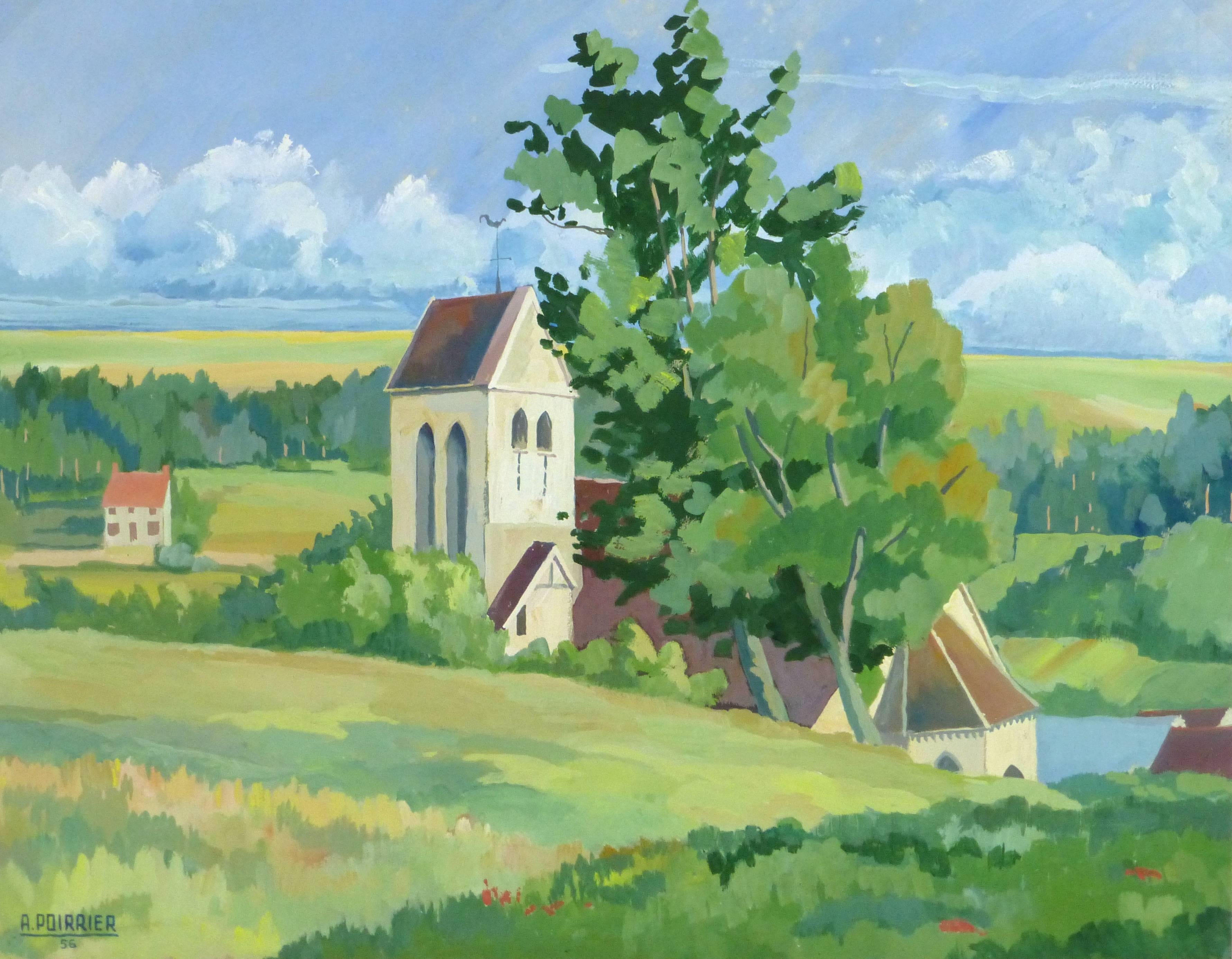 André Poirrier Landscape Painting - Country French Landscape
