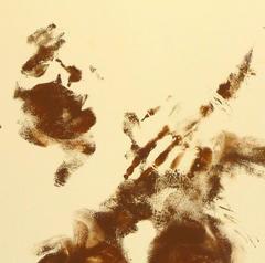 Abstraktes nudefarbenes Body-Art-Gemälde