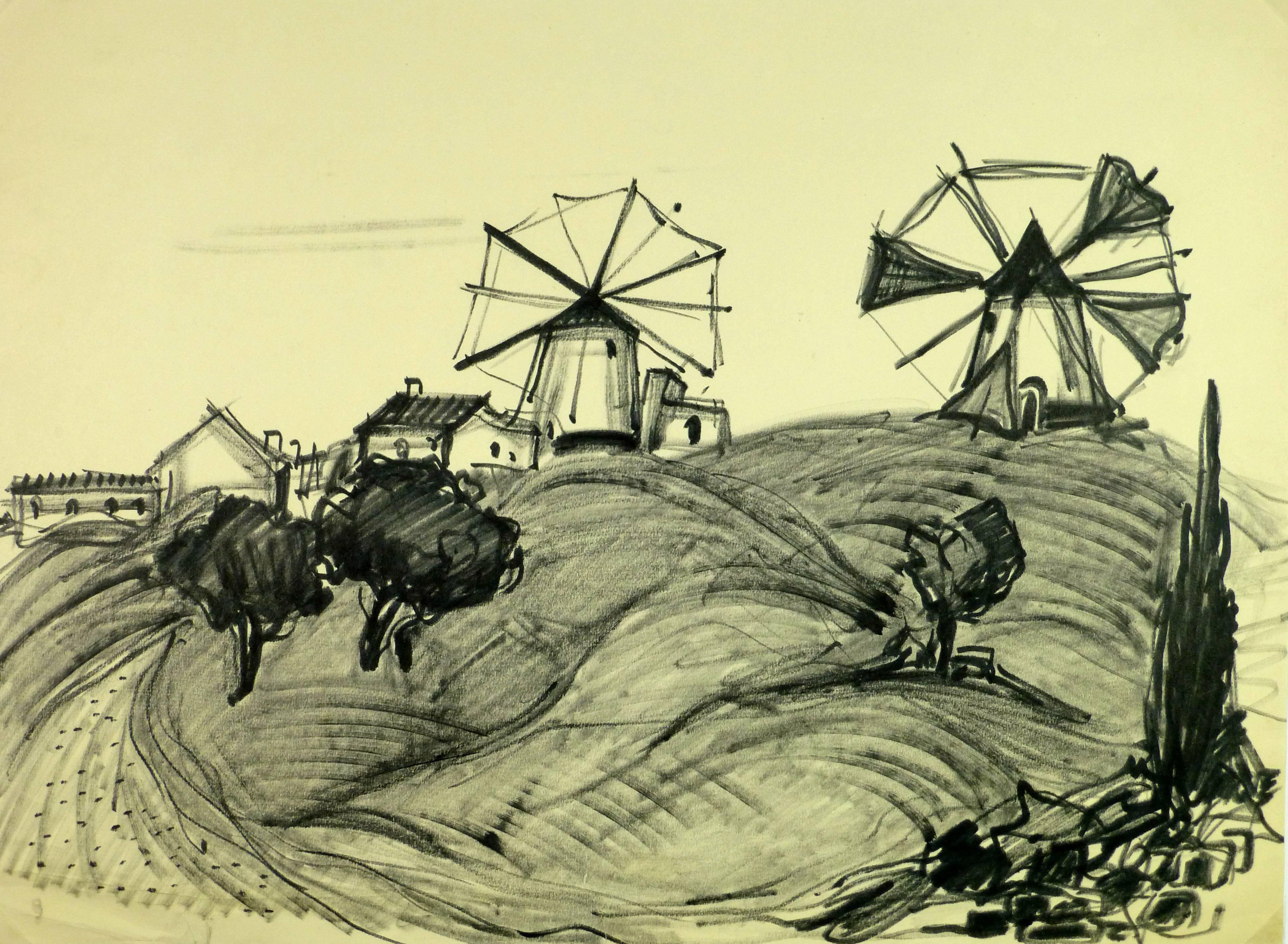 Landscape Art de Jean-Baptiste Grancher - Molinos de viento