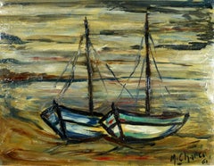 Mid-Century Sailboats Painting