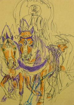 Drawing of Horses