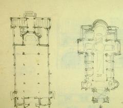French Pencil Drawing of Church