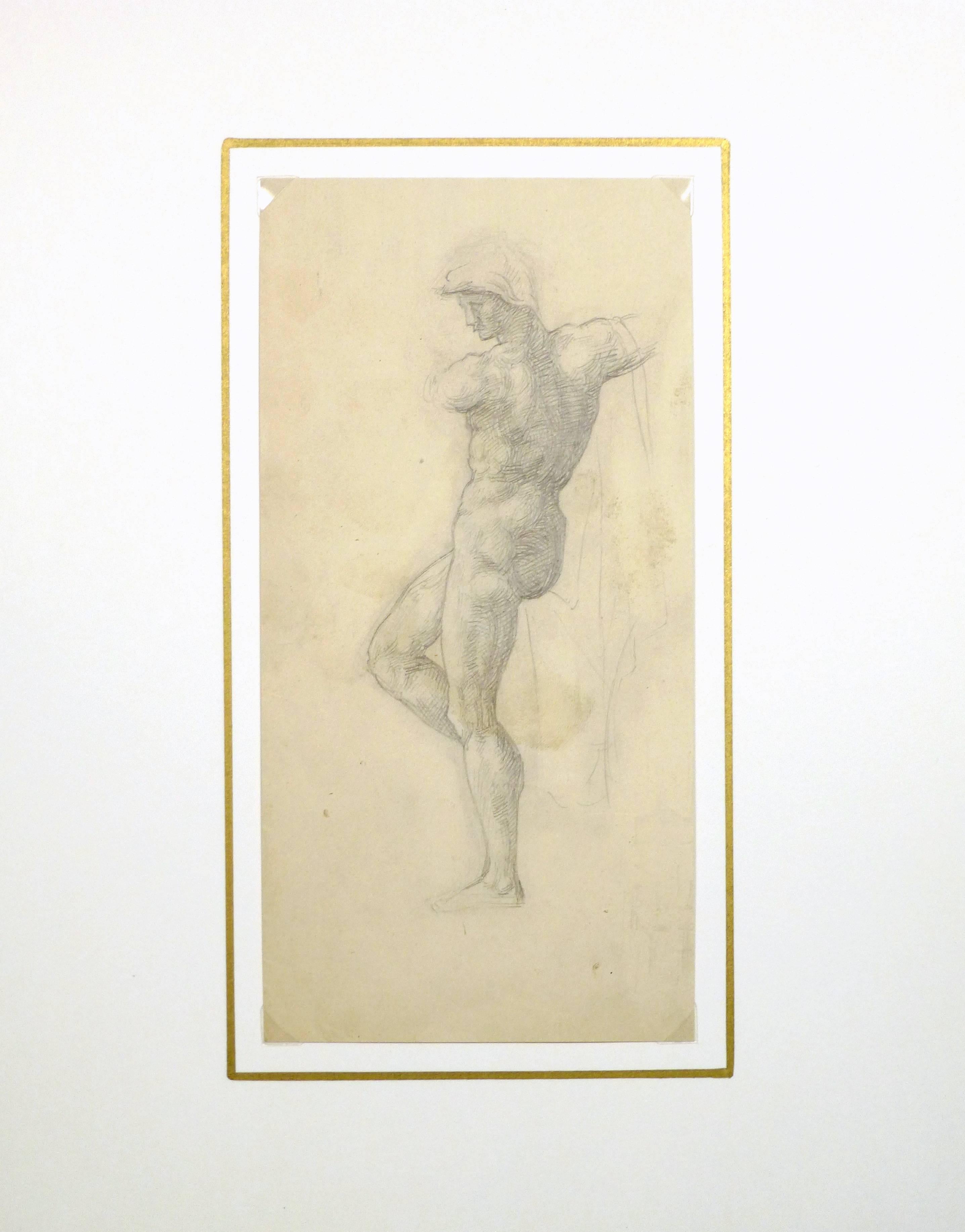 Pencil Sketch of Nude Male Figure 1