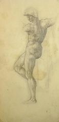 Pencil Sketch of Nude Male Figure