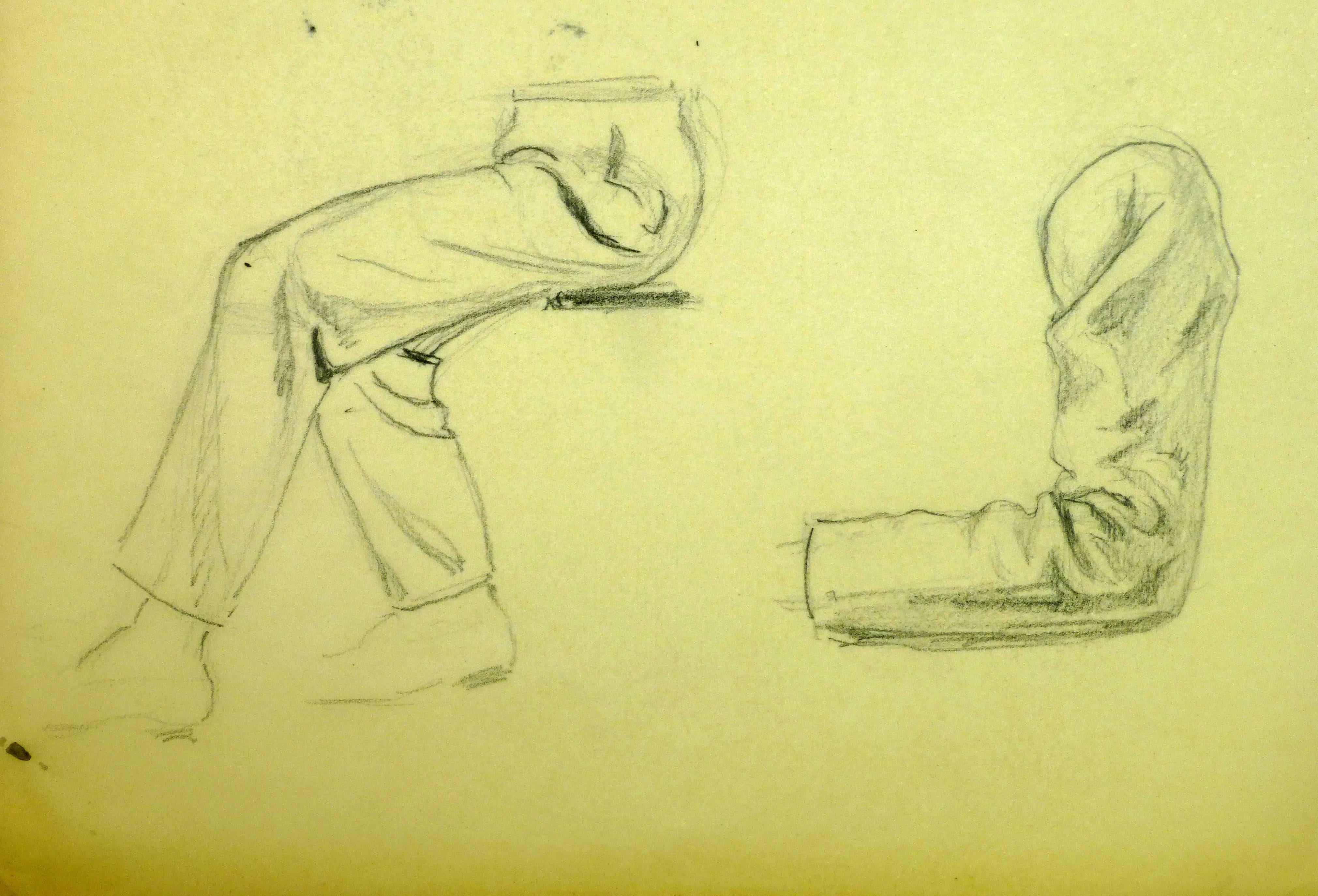 Pencil Sketch of Men's Legs - Art by Werner Bell