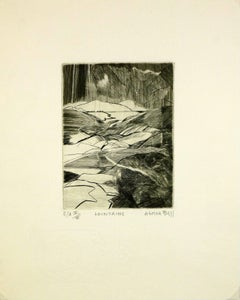 Mid-Century French Mountain Scene