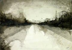 Modern Abstract French Ink Wash