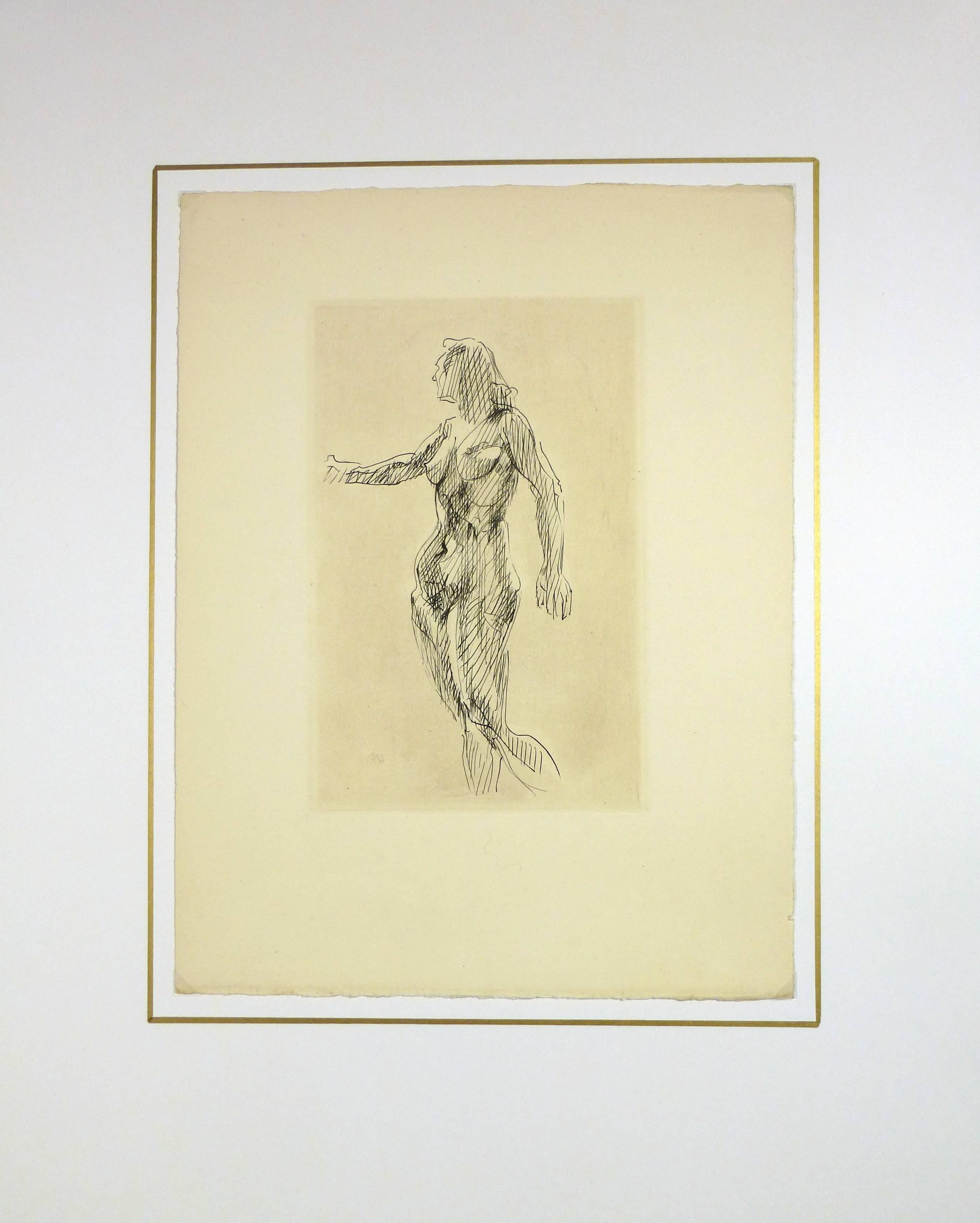 Nude Female Etching For Sale 2