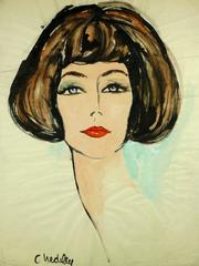 French Brunette Woman Portrait