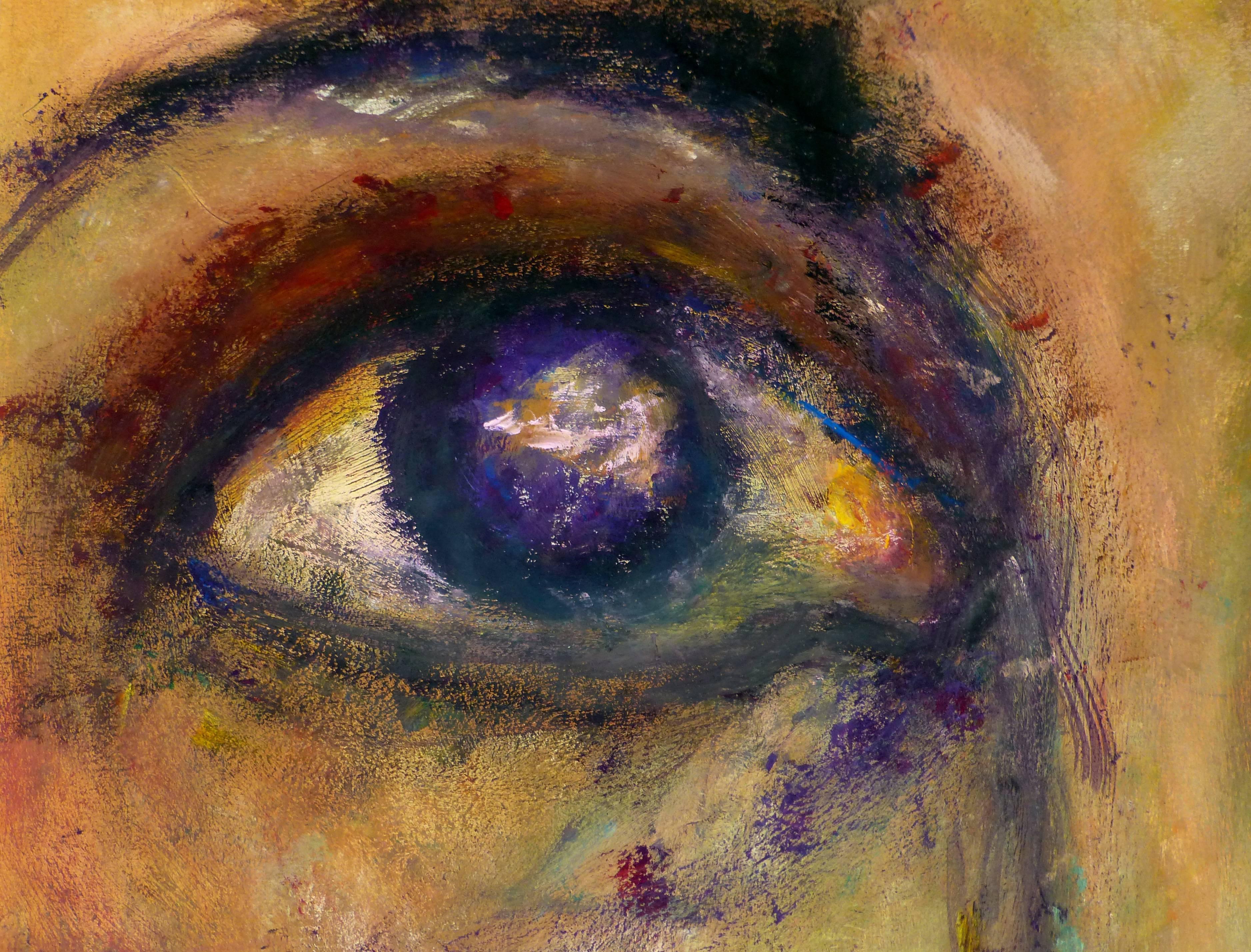 Close Up of Eyes in Oil - Painting by Unknown