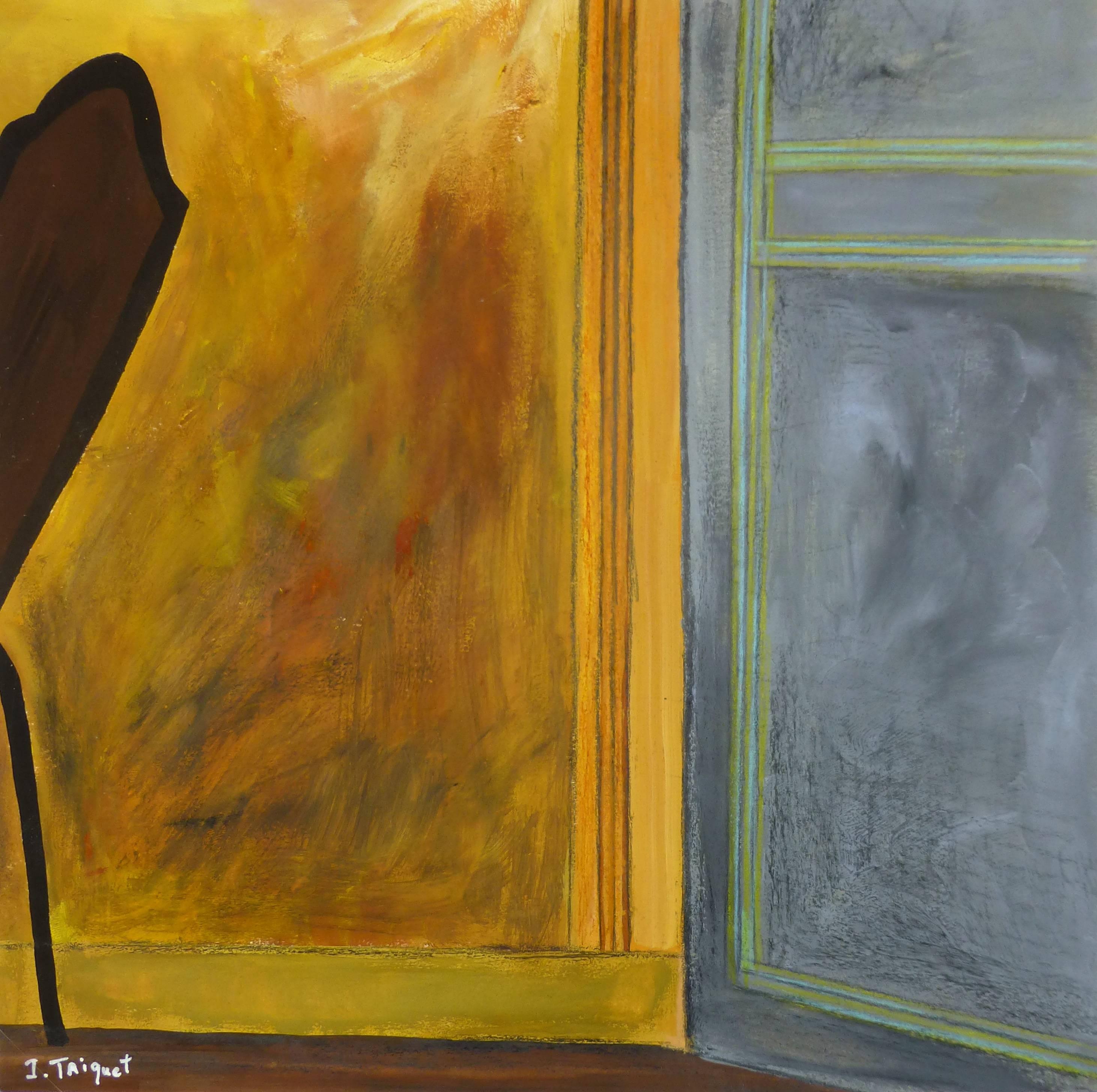 Isabelle Troquet Interior Painting - Room Corner in Yellow and Blue