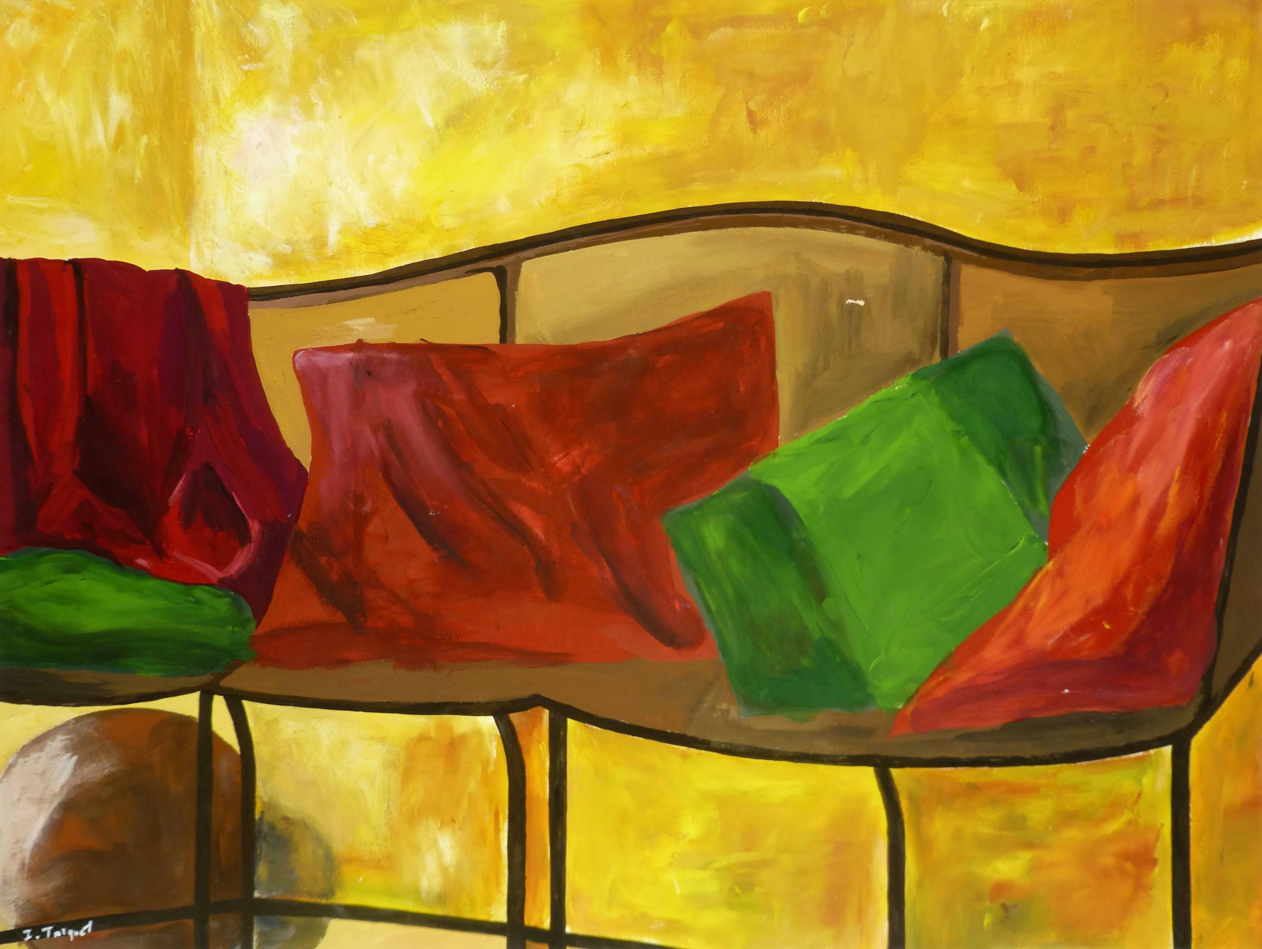 Isabelle Troquet Interior Painting - Couch in Yellow Room