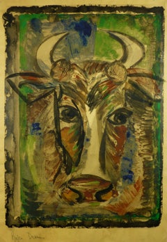 Vintage Portrait of a Steer