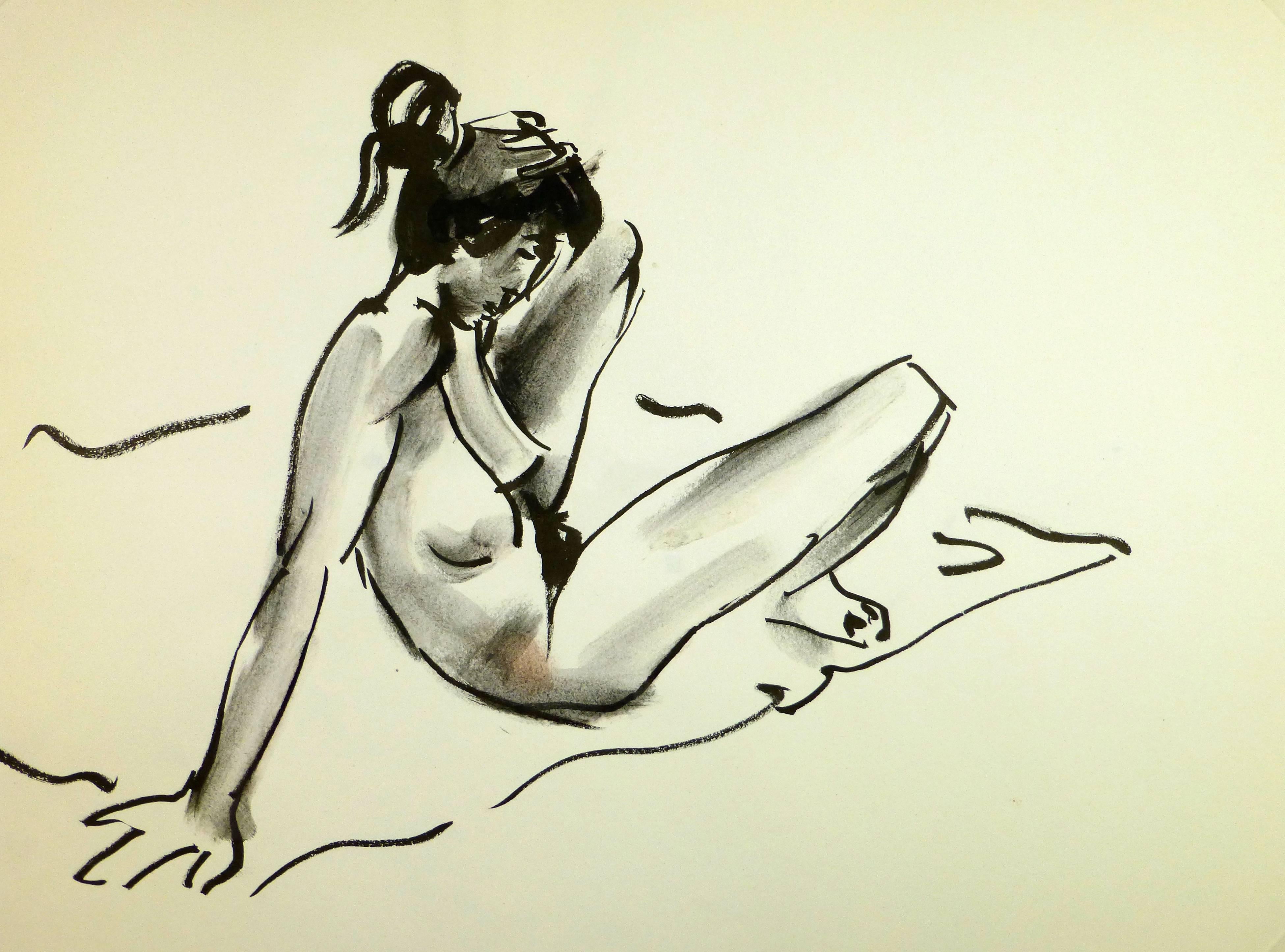 Nude Female Reclining  - Art by Unknown
