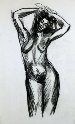 Charcoal Sketch of Nude Female