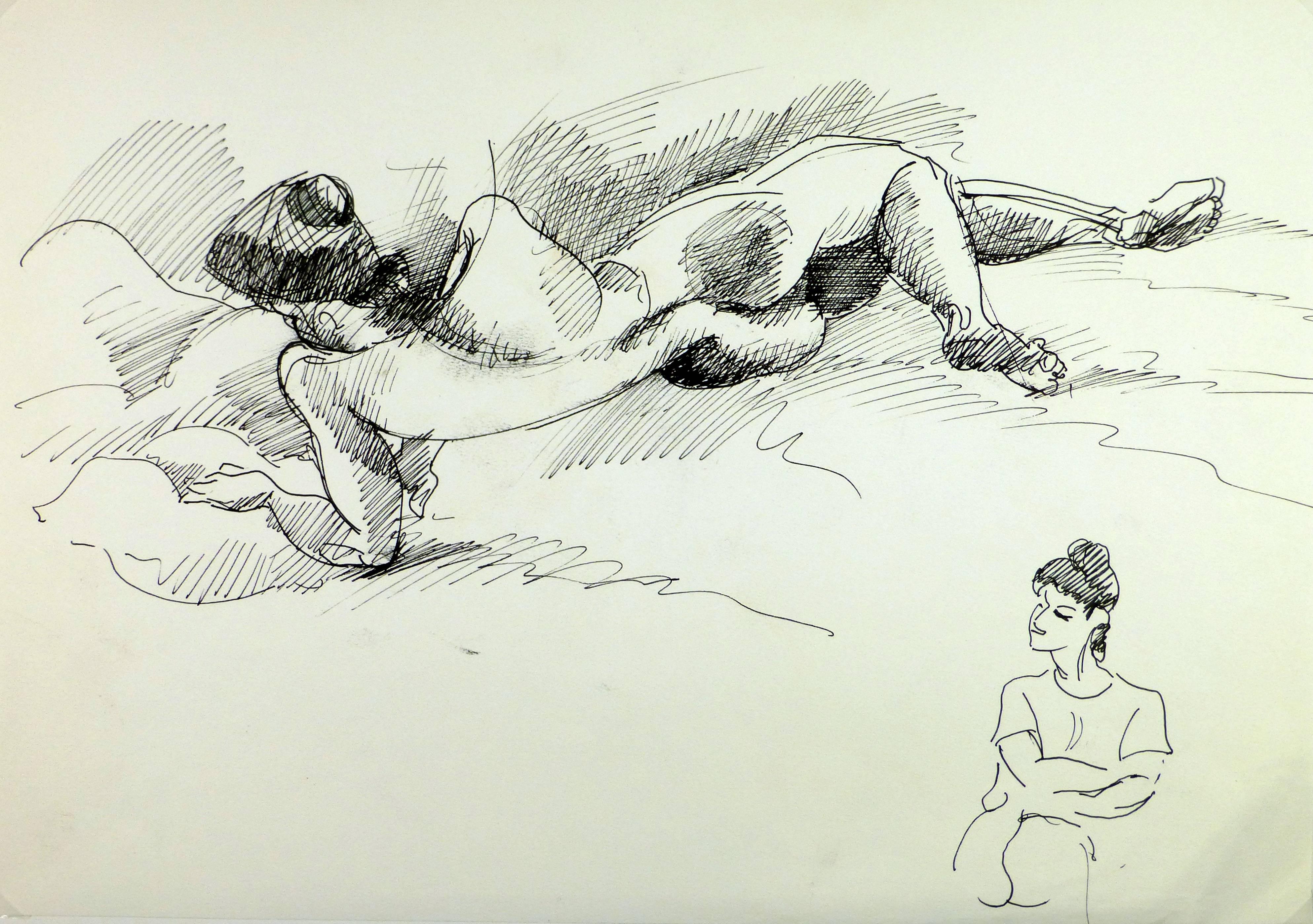 Back of Nude Female Laying on Side - Art by Unknown
