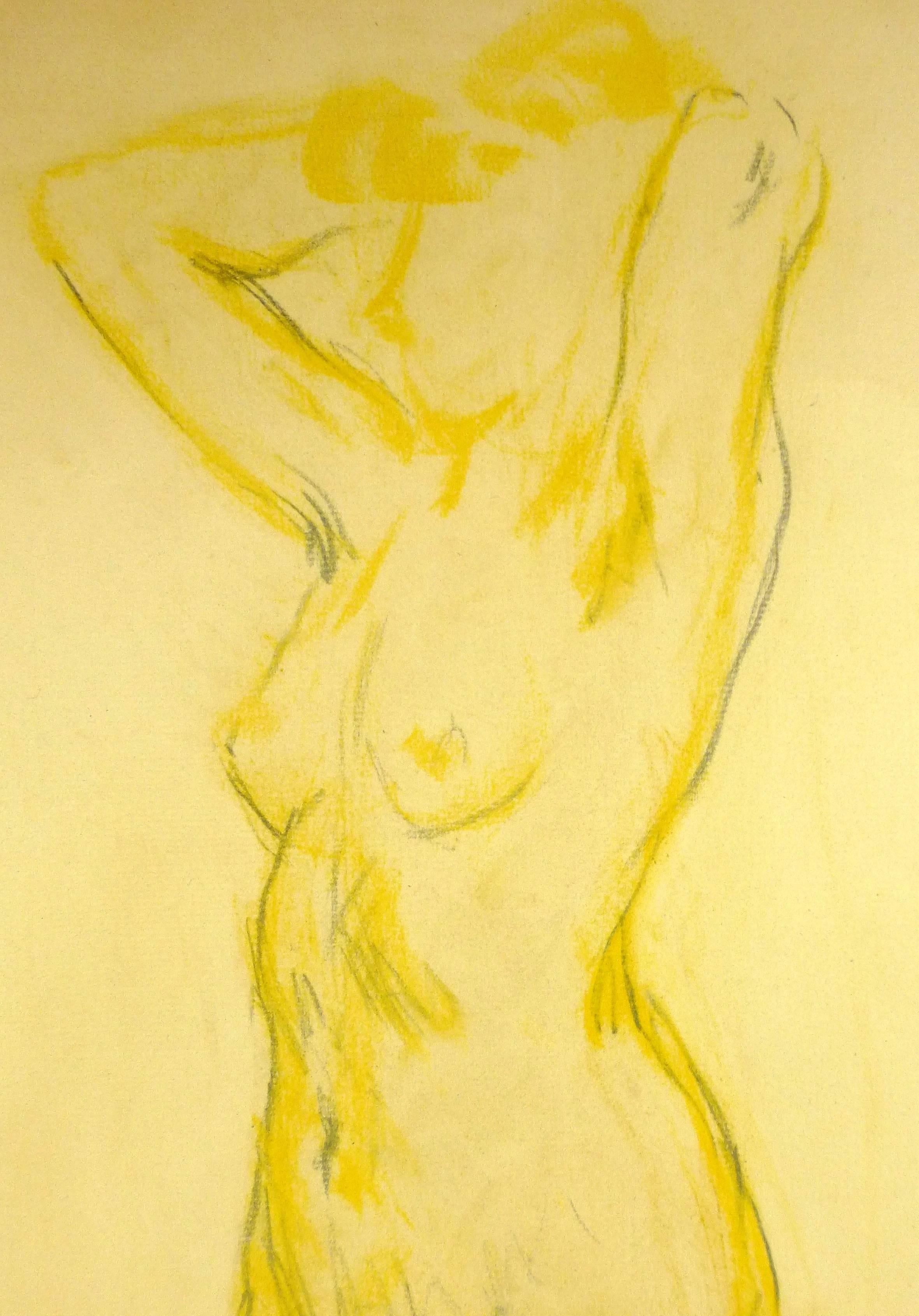Gelber Nackter Akt (Beige), Nude, von Unknown