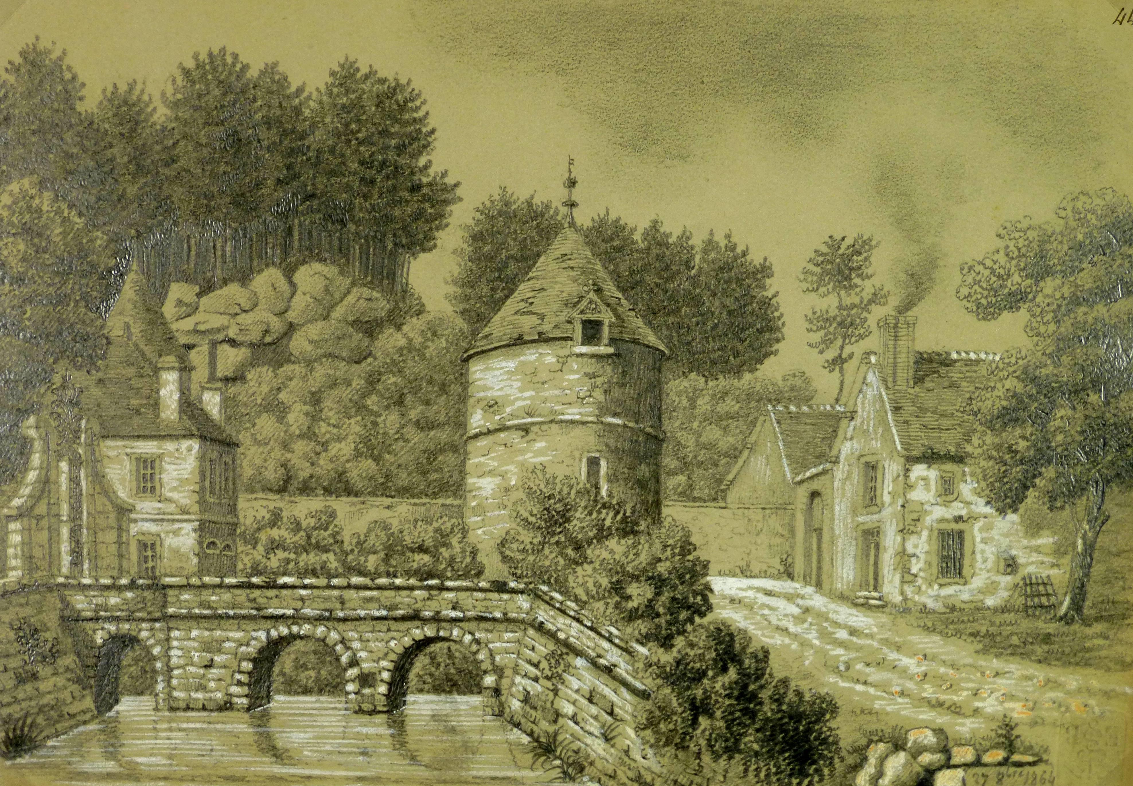 Unknown Landscape Art - 19th Century Drawing