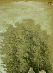 French Drawing of a Thatched Cottage