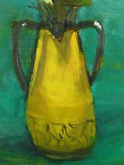 Still Life Flowers in Yellow Vase