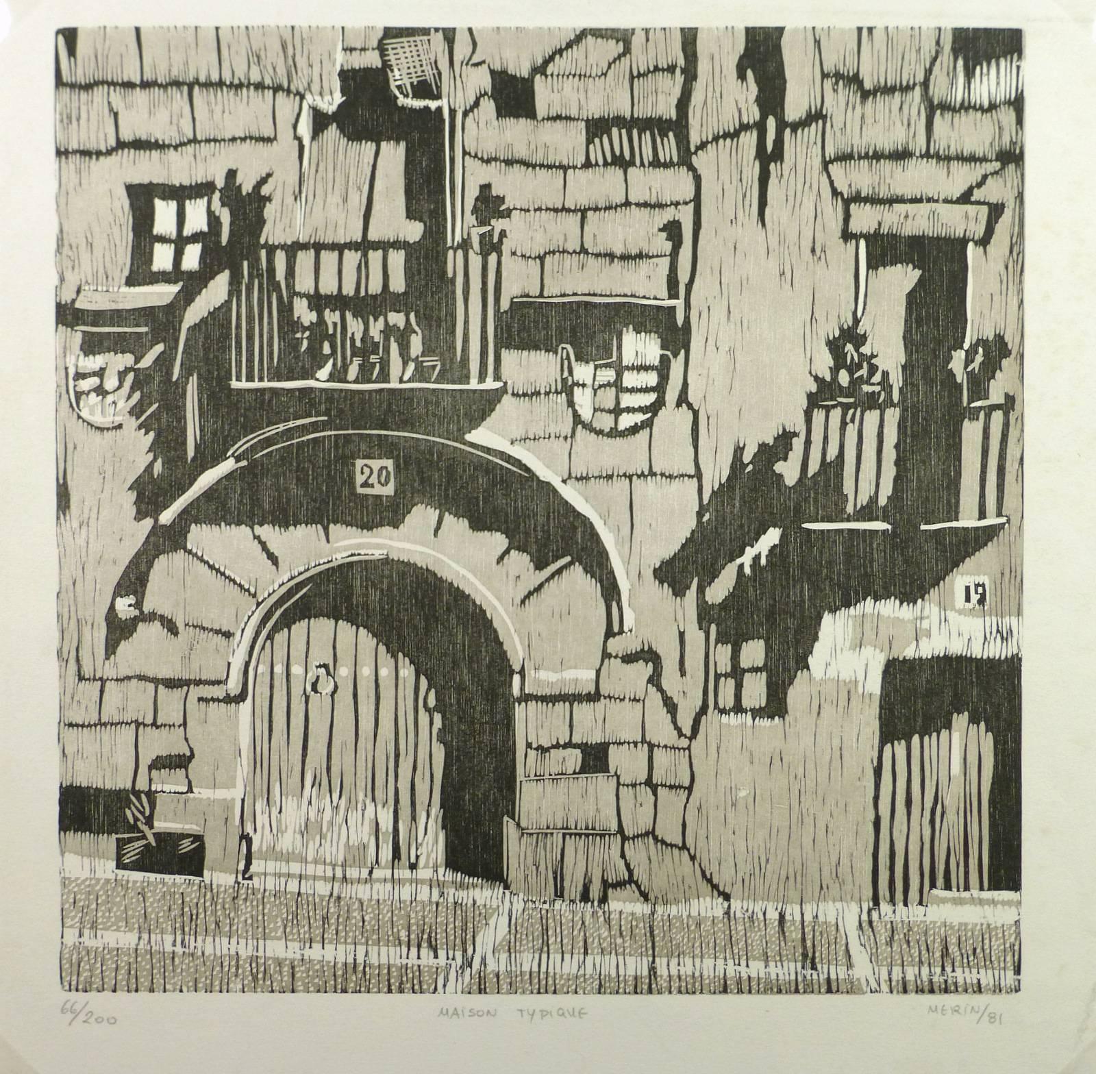 Unknown Landscape Print - Maison Typique Doorways