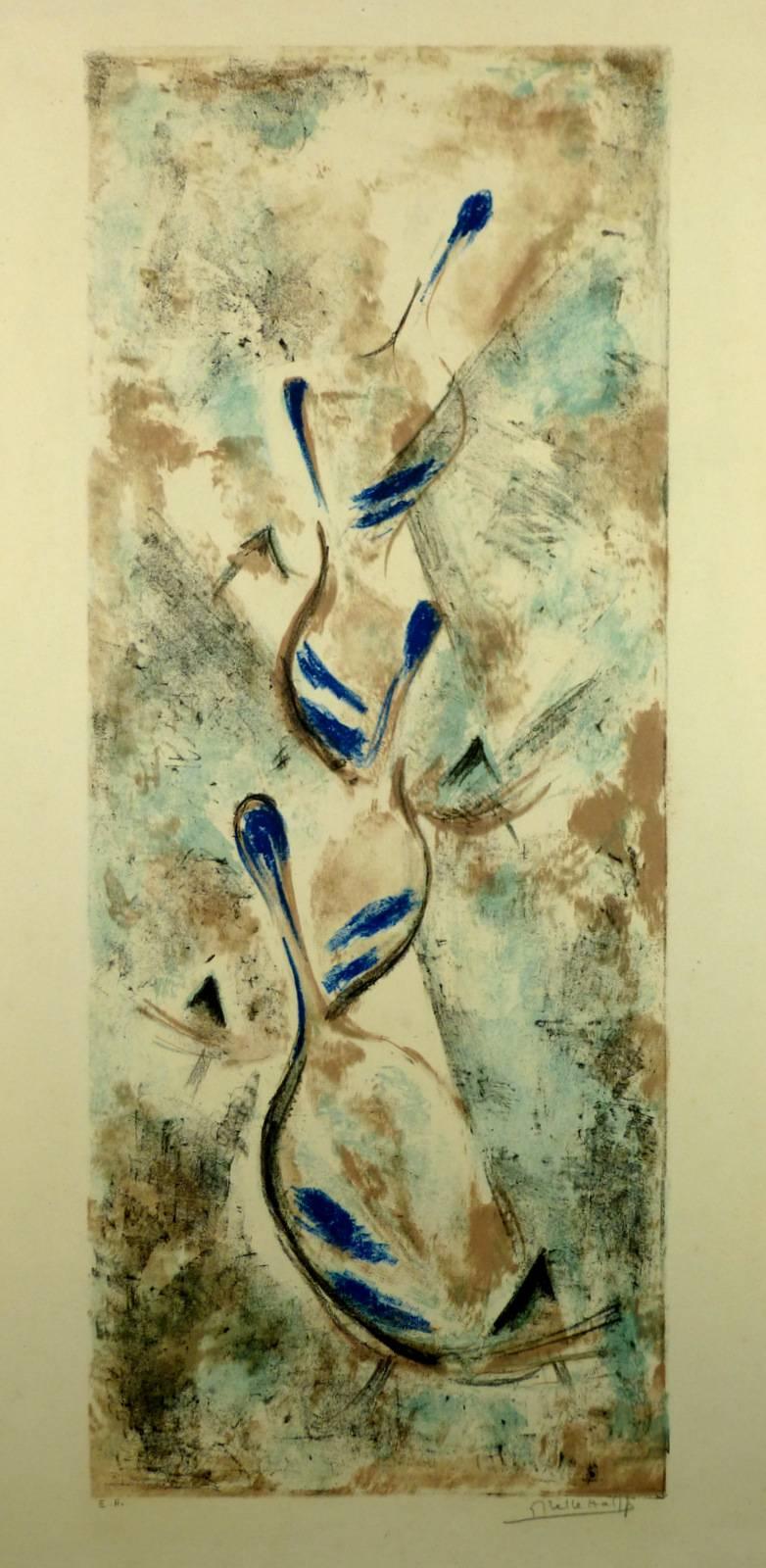 Giselle Halff Abstract Print - Pastel Lithograph