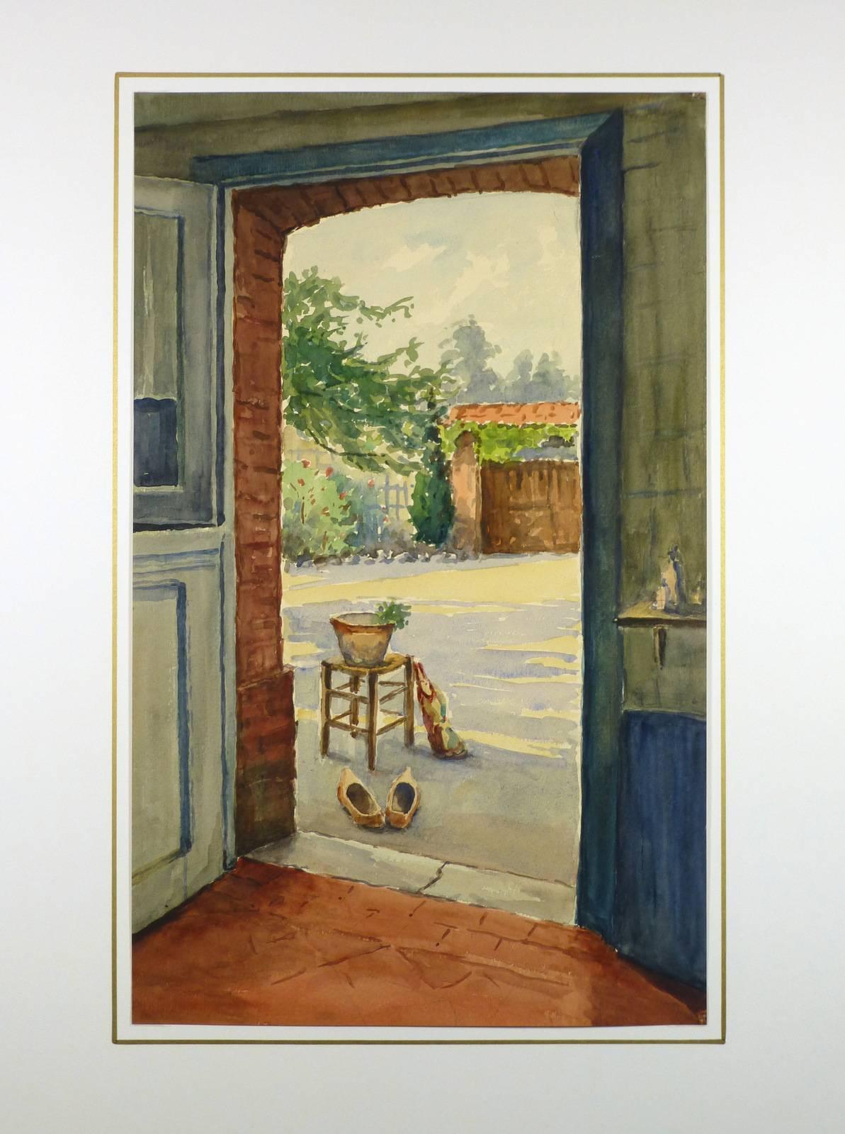 Doorway - Brown Landscape Art by Raymond Segond