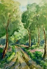 Forest Path Watercolor
