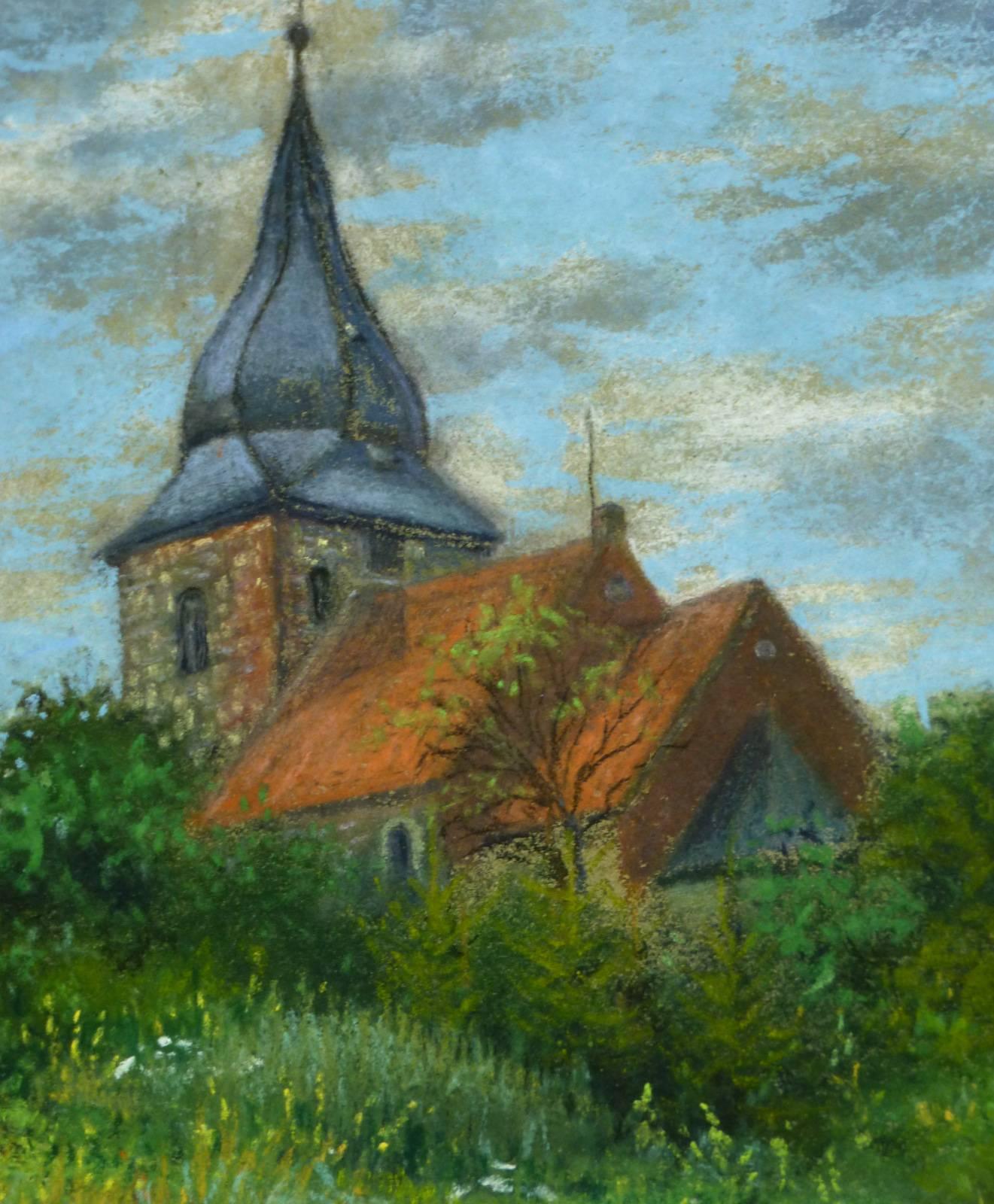 Steepled Building  - Painting by Trant Dalmne